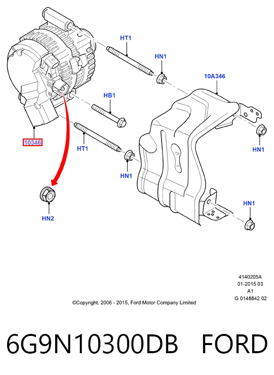 6G9N10300DB Ford Авто генератор