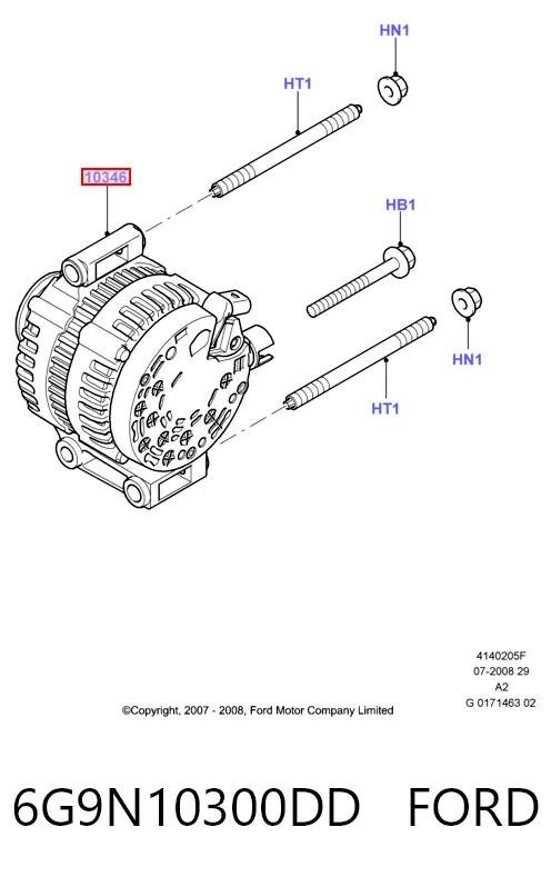6G9N10300DD Ford Авто генератор