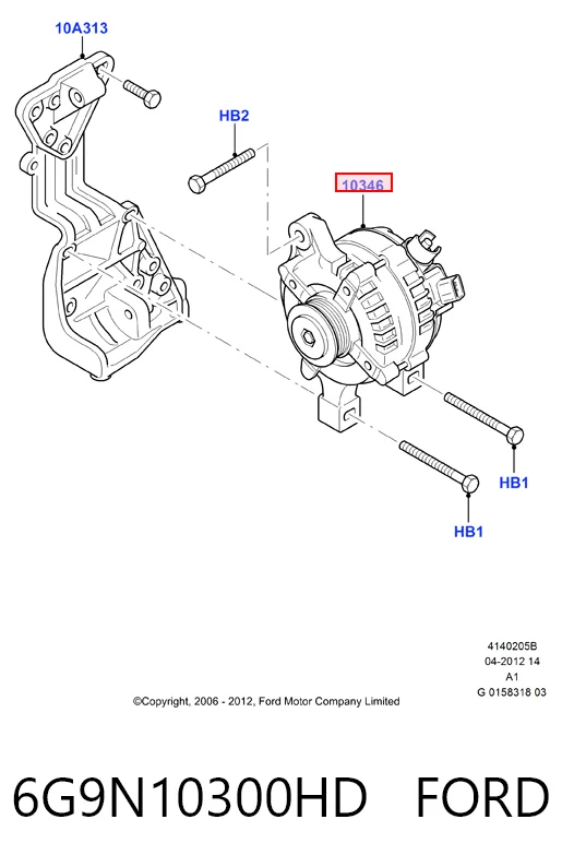 6G9N10300HD Ford Авто генератор