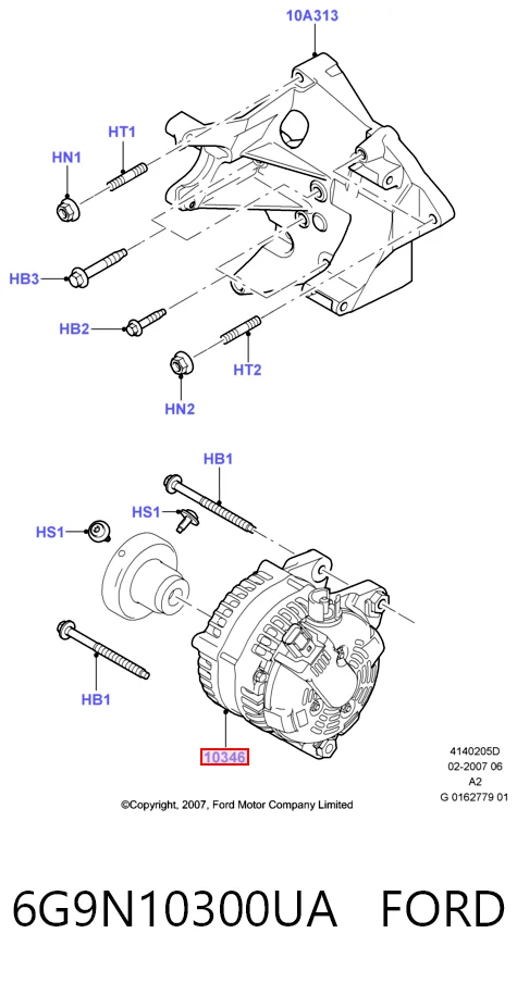 6G9N10300UA Ford Авто генератор