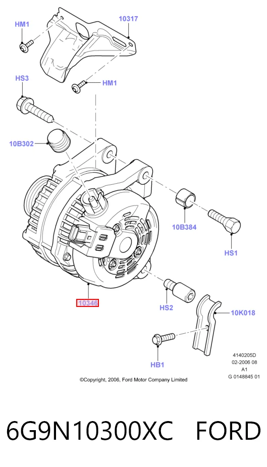 6G9N10300XC Ford Авто генератор