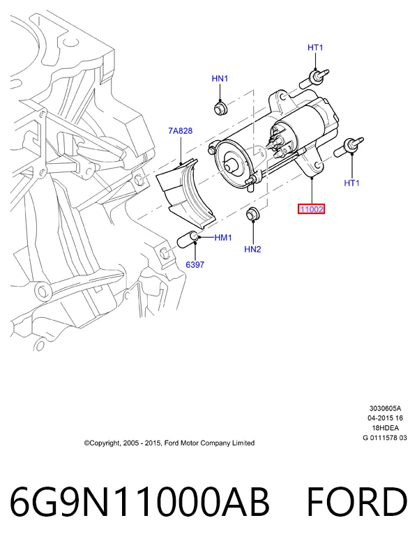 6G9N11000AB Ford Стартер двигуна