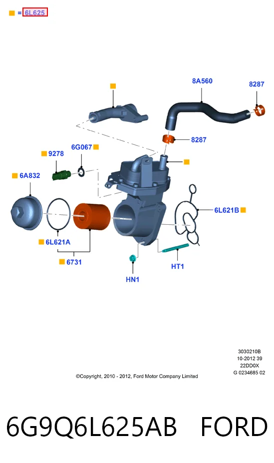 6G9Q6L625AB Ford Корпус маслофільтра