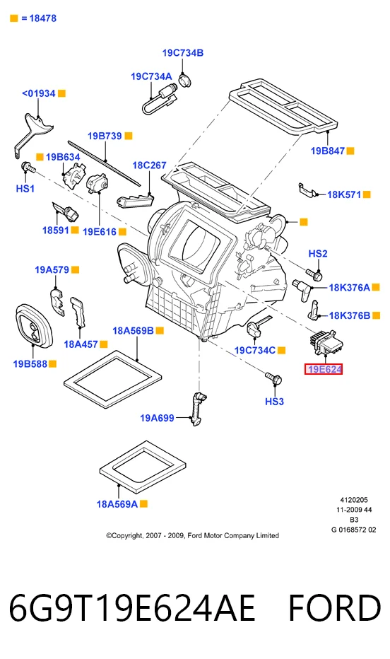 6G9T19E624AE Ford Регулятор оборотів пічки