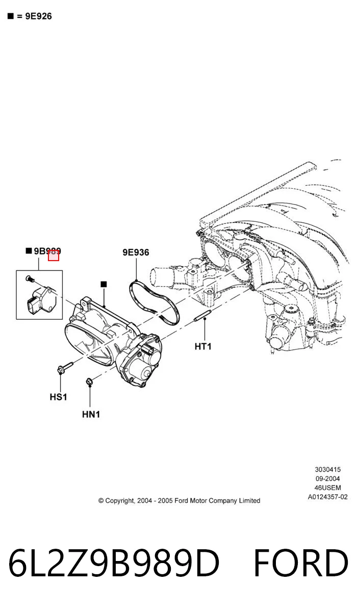 6L2Z9B989D Ford Датчик положення дросельної заслінки (потенціометр)
