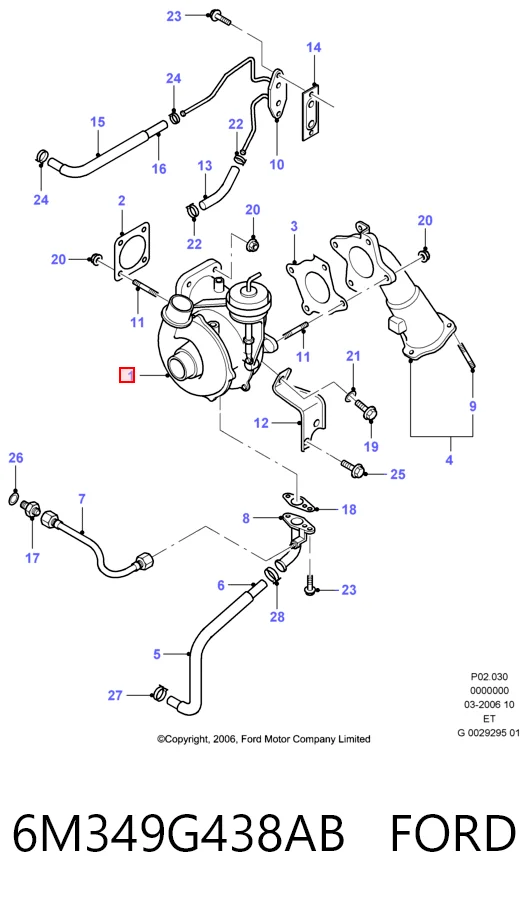 6M349G438AB Ford Турбонаддув