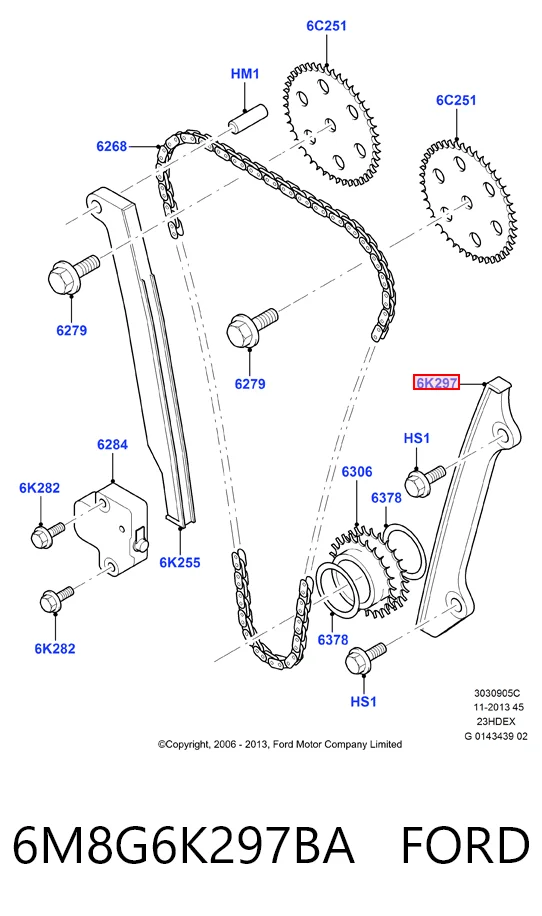 6M8G6K297BA Ford 
