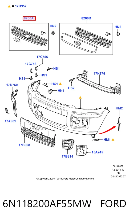 Купити Решітка радіатора Ford Fusion  JU