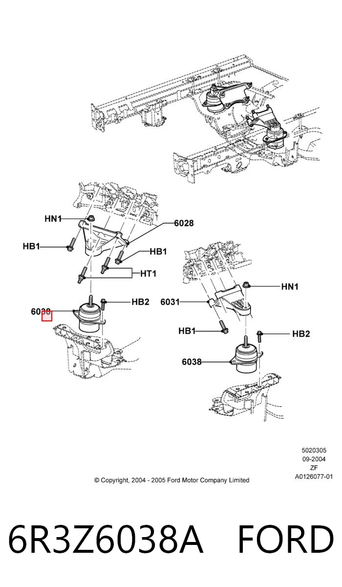 6R3Z6038A Ford Подушка (опора) двигуна, ліва/права