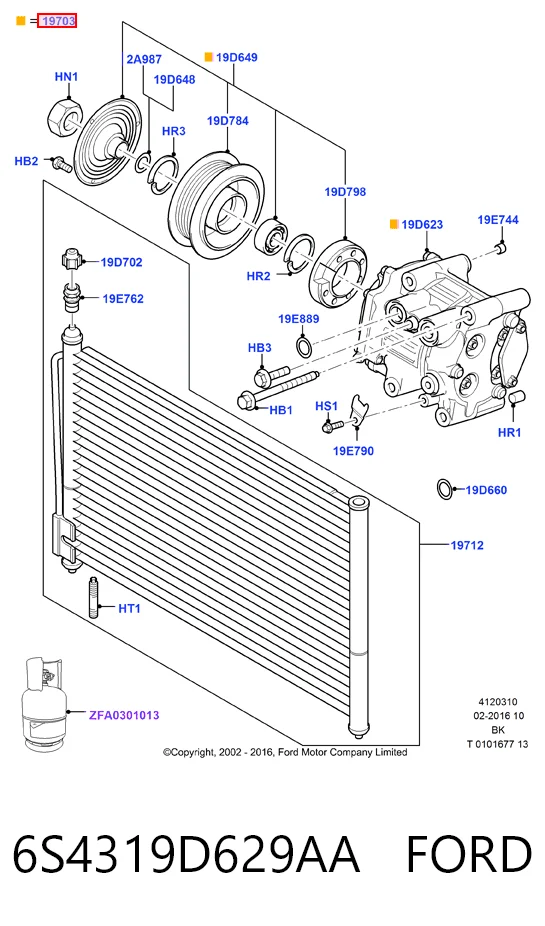 6S4319D629AA Ford Компресор холодоагенту