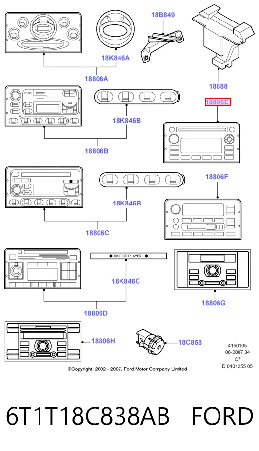 Магнітола (радіо AM/FM) Ford Connect фургон (TC7) (2002 - 2013) ціна, від 63.35 USD