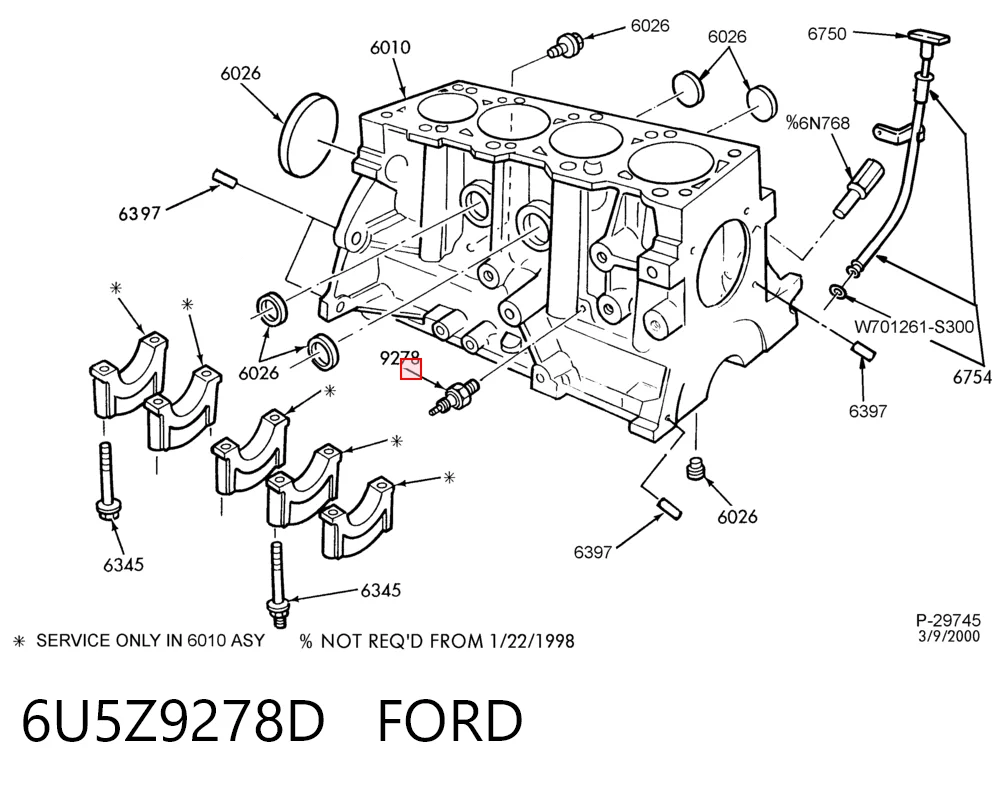 6U5Z9278D Ford Датчик показника тиску масла