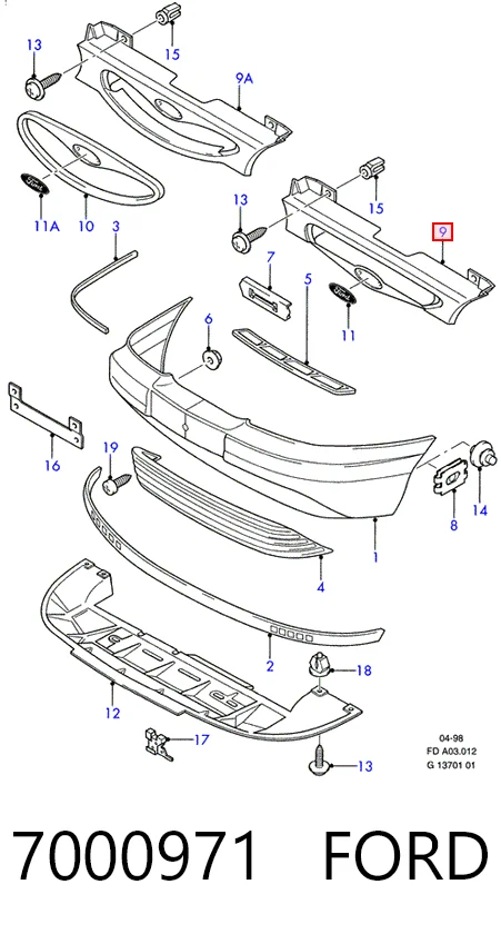 Купити Решітка радіатора Ford Mondeo I GBP