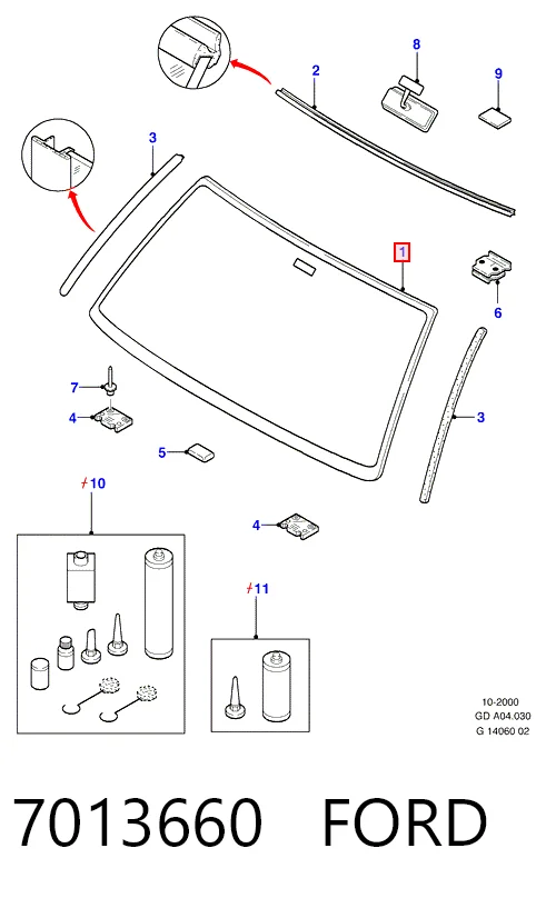 Скло лобове Ford Mondeo I