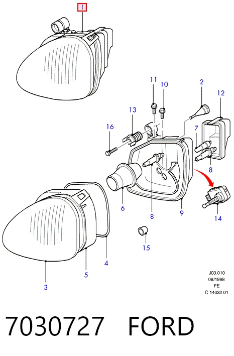Фари Ford Scorpio II седан (GFR, GGR) (1994 - 1998) ціна, від 266.14 USD