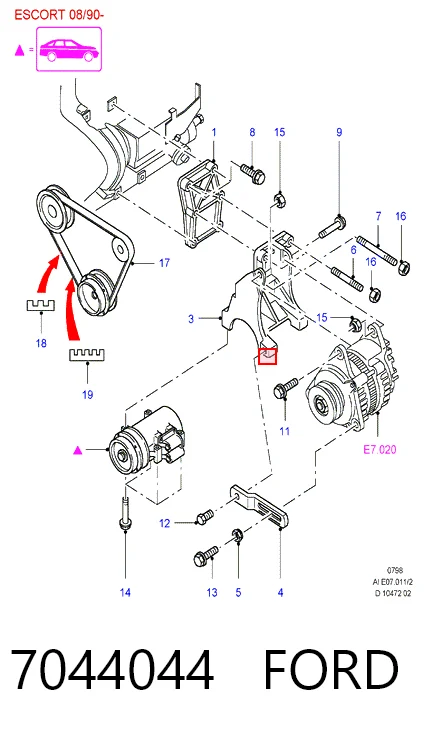 Купити Натягувач приводного ременя Ford Escort VI GAL