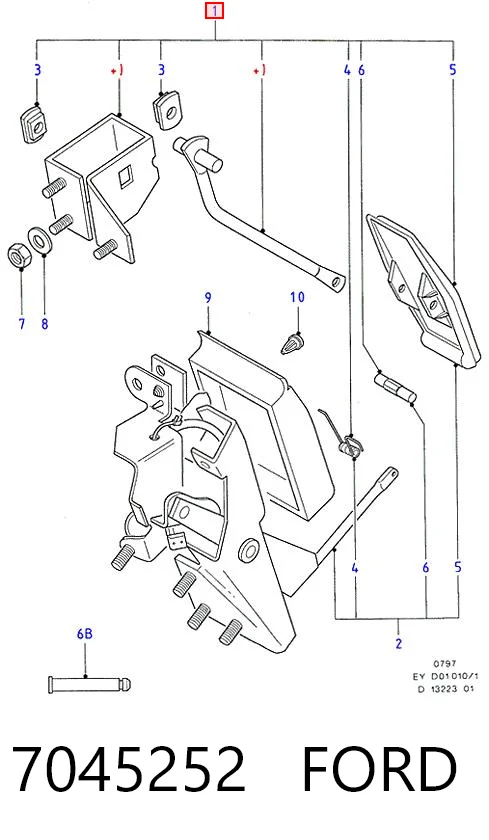 7045252 Ford Педаль газу (акселератора)