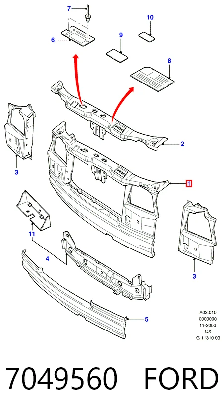 Панель передня Ford Fiesta Mk3 хетчбек (GFJ) (1989 - 1995) ціна, від 524.69 USD