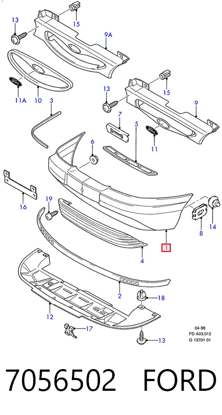  Передній бампер Ford Mondeo 1