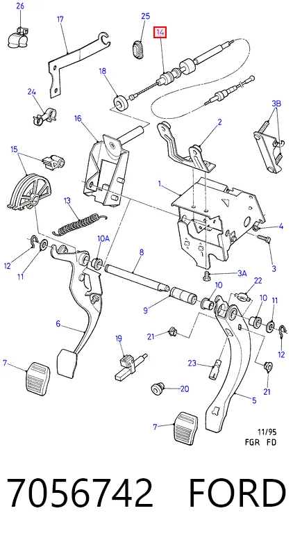 Трос зчеплення на Ford Mondeo I GBP