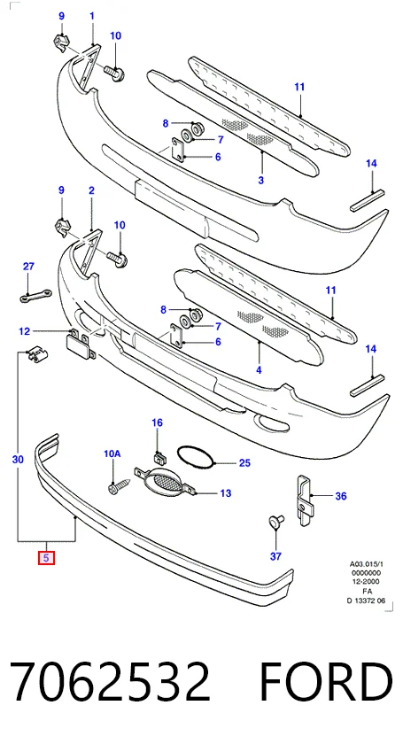  Передній бампер Ford Escort 5