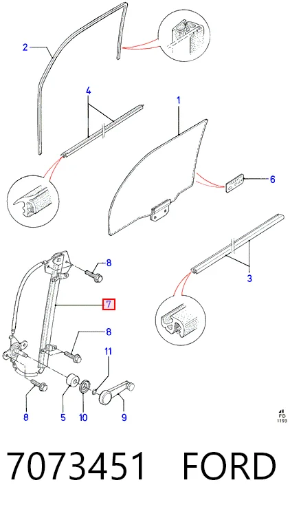 Купити Склопідйомник передньої лівої двері Ford Mondeo II BFP