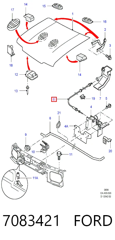 Купити Трос капота Ford Escort V GAL