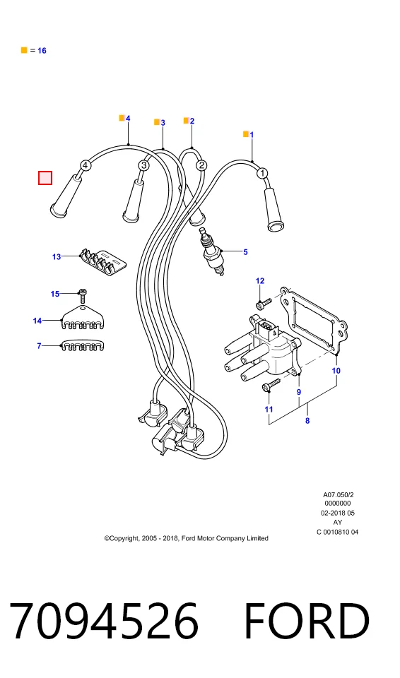 Дріт високовольтний Ford Fiesta COURIER