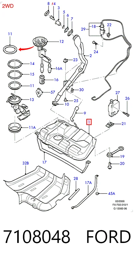 Б/бак Ford Escort VII універсал (GAL, ANL) (1995 - 1999) ціна, від 123.18 USD