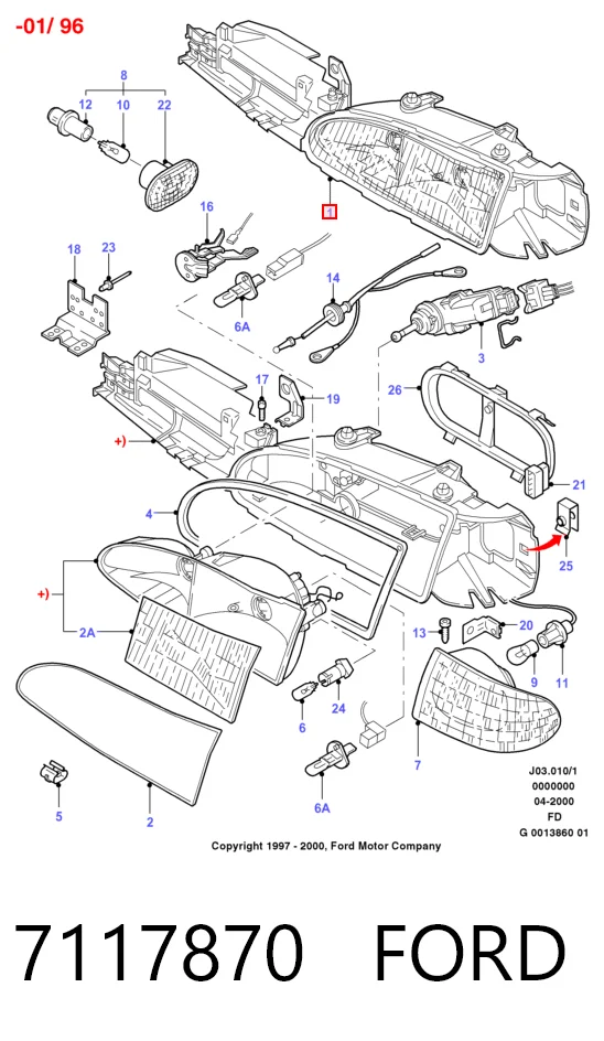  Фара права Ford Mondeo 1