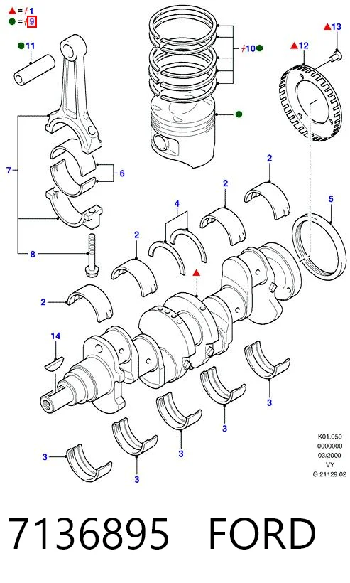 95WM6102AA Ford Поршень в зборі