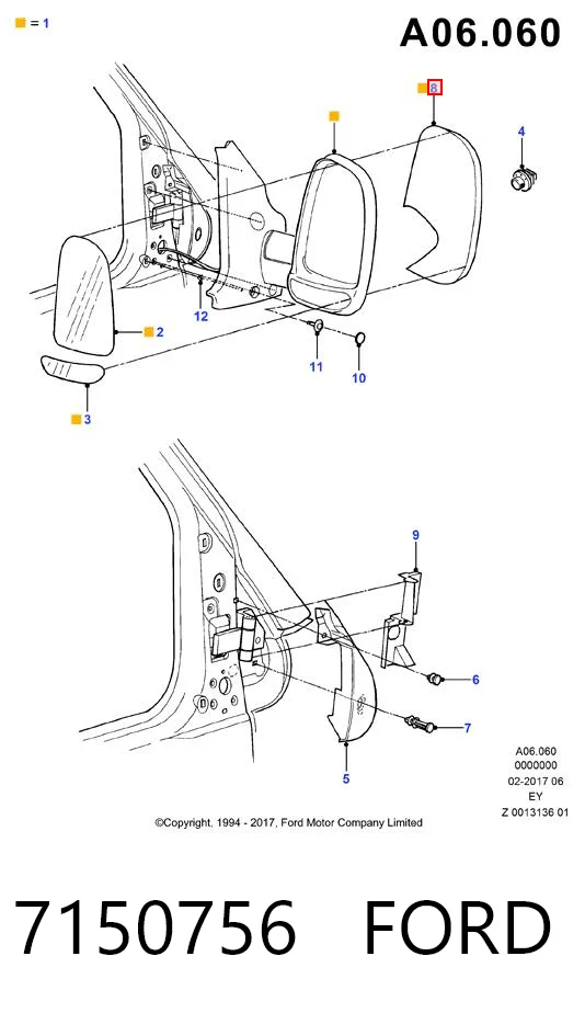 HMP94VB17C728AB Hmpx Накладка водійського дзеркала