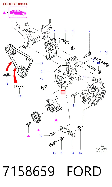 Ремінь кондиціонера Ford Escort VI