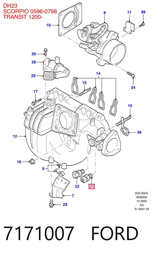 Покажчик температури охолоджуючої рідини на Ford Scorpio II GFR, GGR