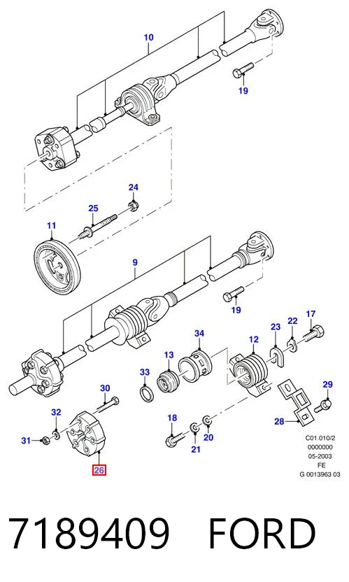 Карданний шарнір Ford 88GG4684BA ціна, від 24.07 USD