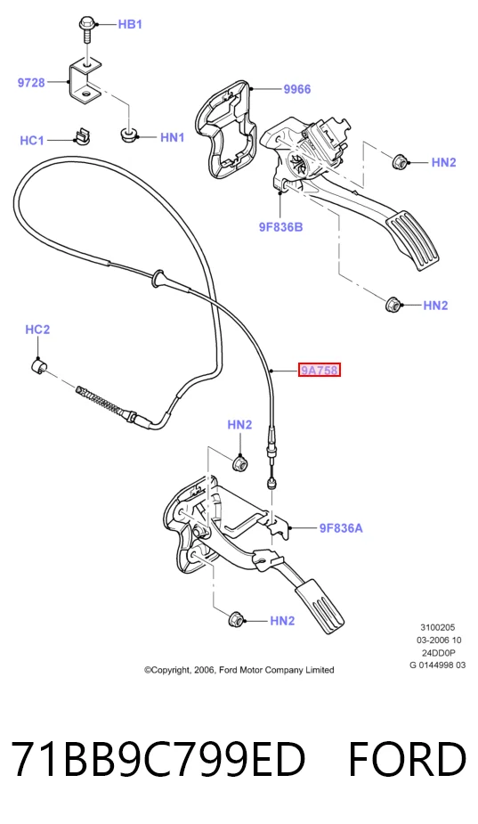 Трос газу 5021347 Turtel