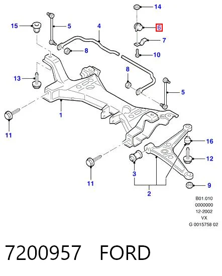 7200957 Ford Втулка стабілізатора переднього