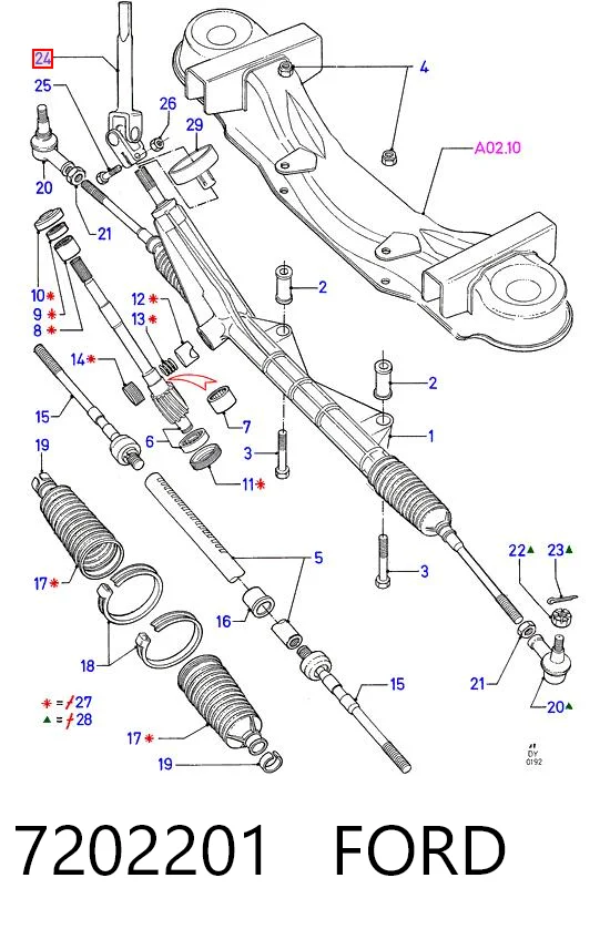 7202201 Ford Рульовий кардан нижній