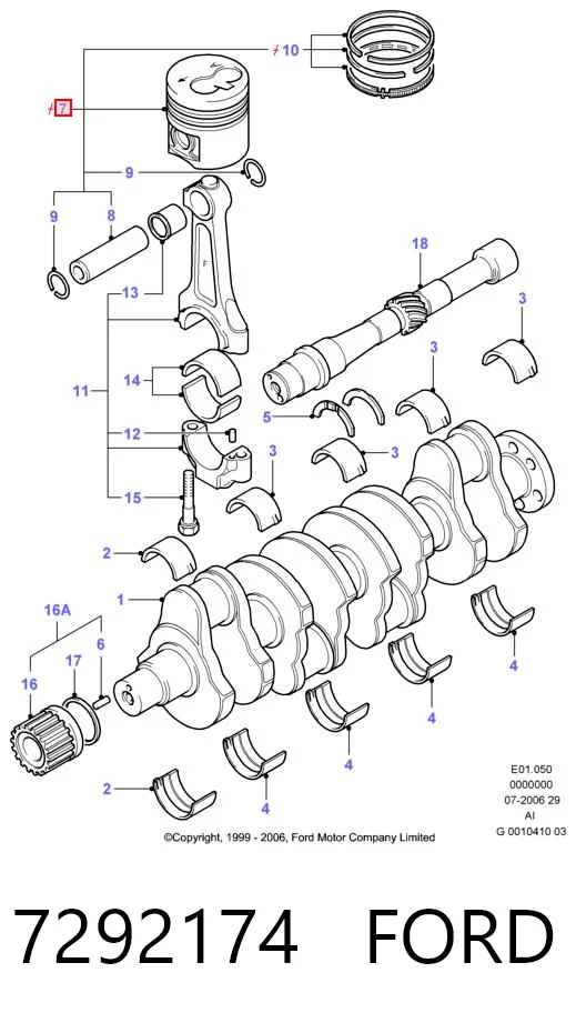 Поршень в комплекті на 1 циліндр, STD Mopart 381600 ціна, від 20.11 USD