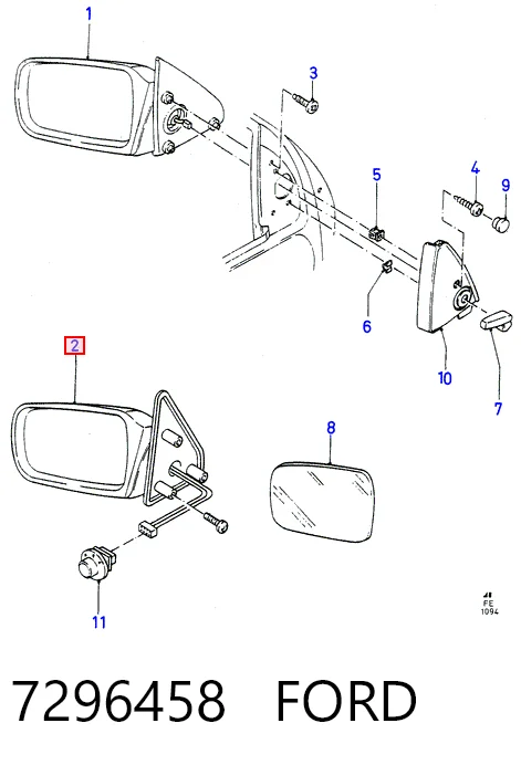 Праве бічне дзеркало Ford Scorpio II седан (GFR, GGR) (1994 - 1998) ціна, від 30.58 USD