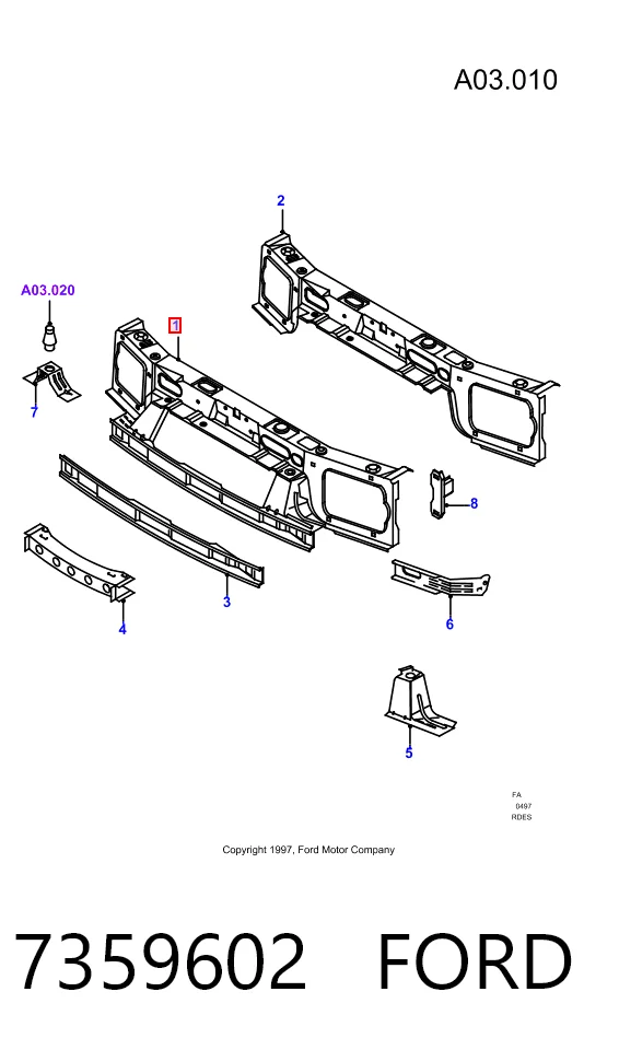 Купити Рамка радіатора Ford Escort VII GAL, ANL