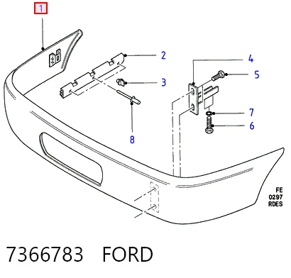 Кожух бампера заднього Ford Scorpio II седан (GFR, GGR) (1994 - 1998) ціна, від 622.14 USD