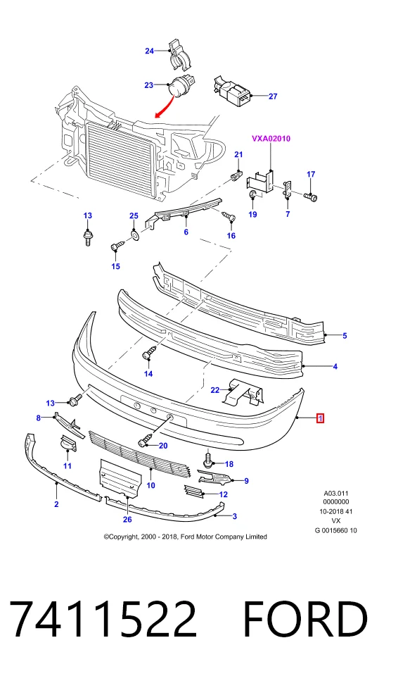 Купити Передній бампер Ford Galaxy I VX WGR