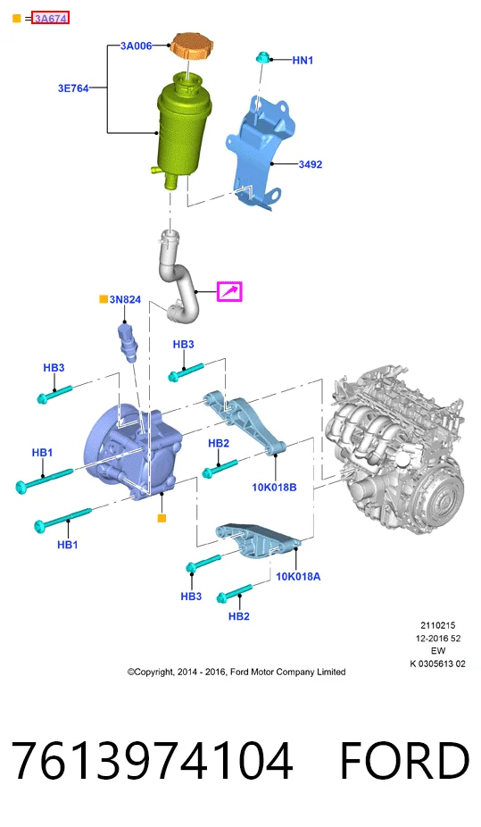 7613974104 Ford Насос гідропідсилювача