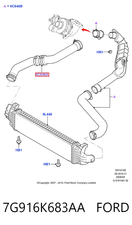 7G916K683AA Ford Трубка, що нагнітається