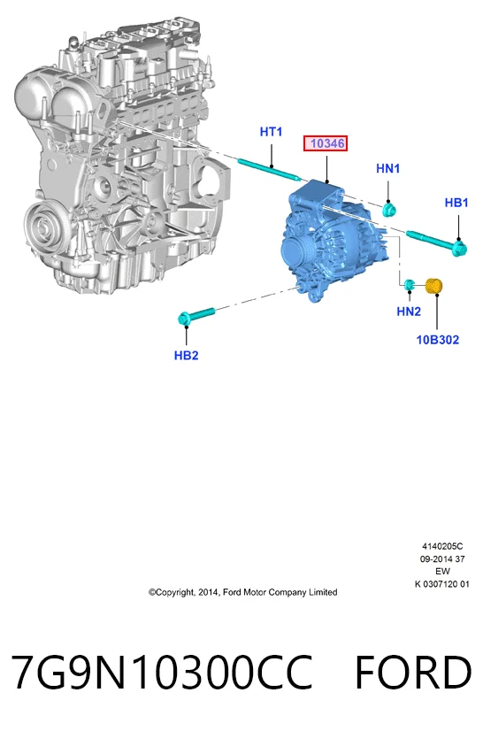 7G9N10300CC Ford Авто генератор