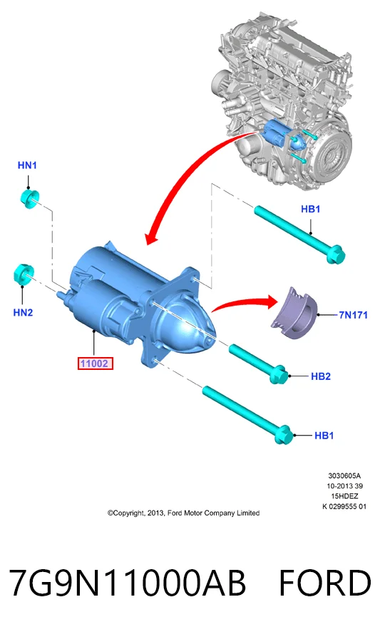 7G9N11000AB Ford Стартер двигуна