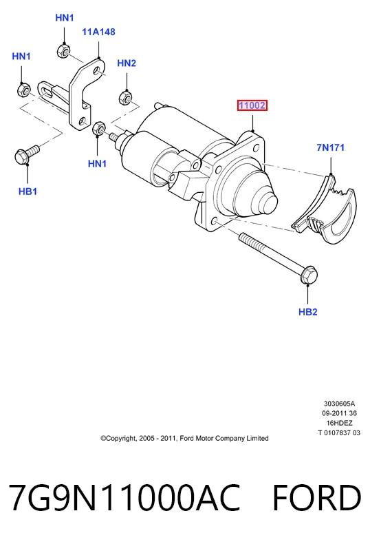 7G9N11000AC Ford Стартер двигуна