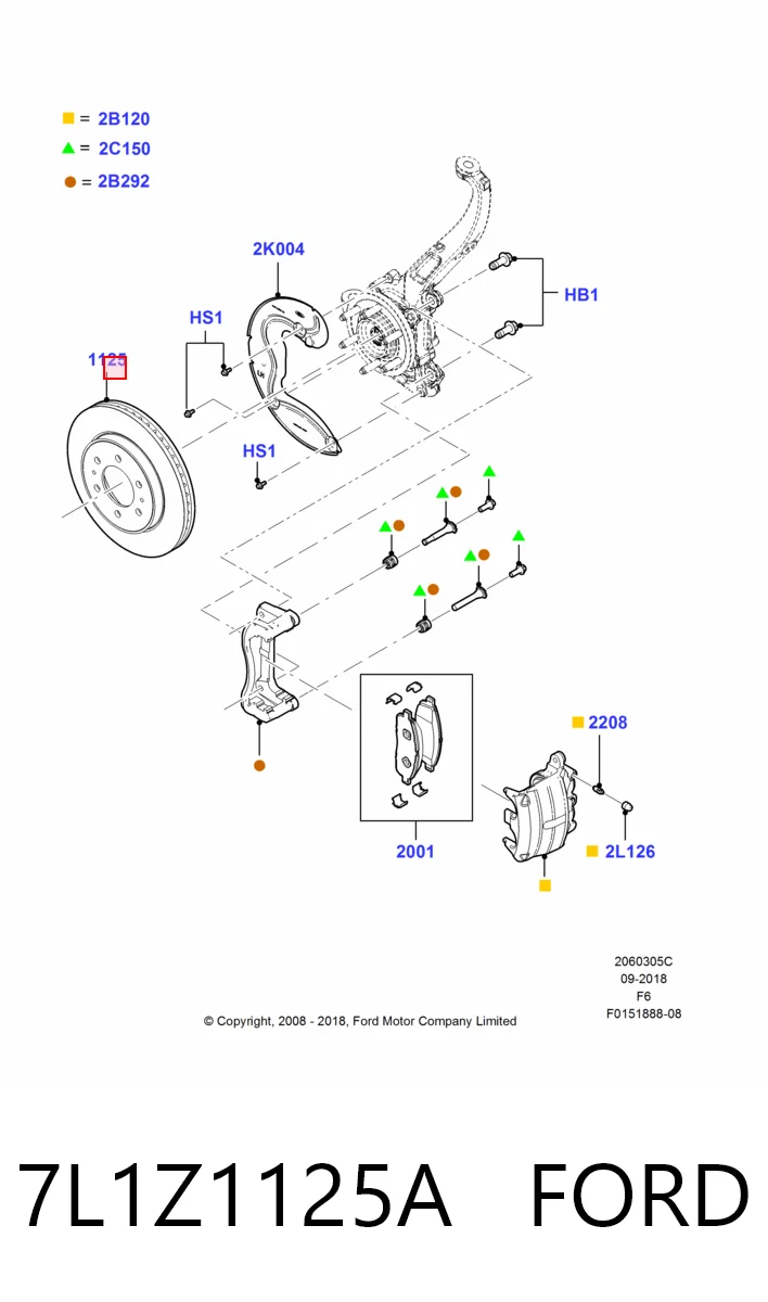7L1Z1125A Ford Гальмо дискове переднє