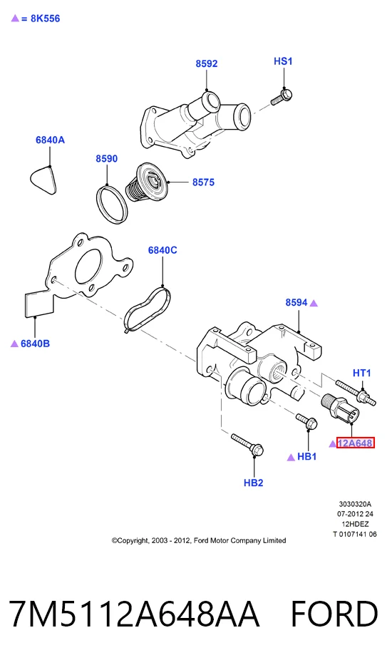 7M5112A648AA Ford Покажчик температури охолоджуючої рідини